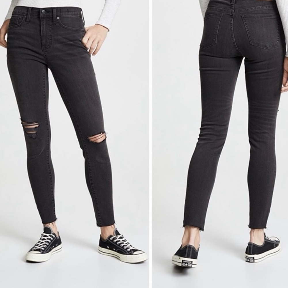 Madewell 9” High Rise Skinny Washed Black / Grey Jeans 26